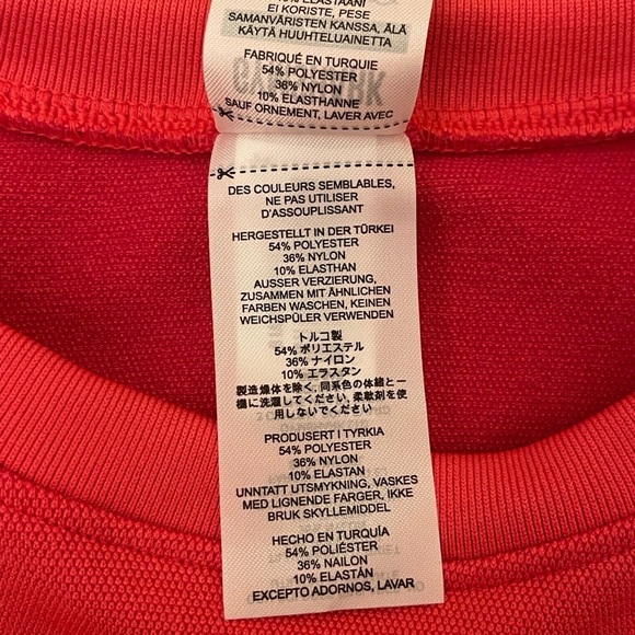 Gymshark red cropped long sleeve back cinch athletic top women’s size XL - Picture 5 of 5